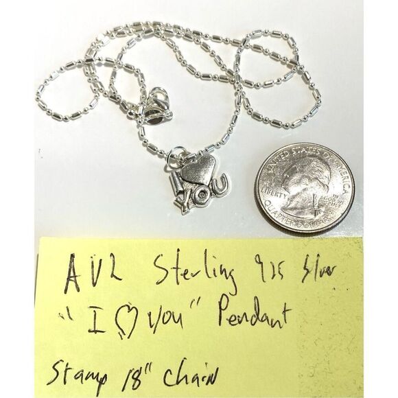 AVL Sterling 925 Silver “I ❤️ You” Necklace - Picture 8 of 9